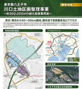 「川口土地区画整理事業」のチラシ（一部抜粋）