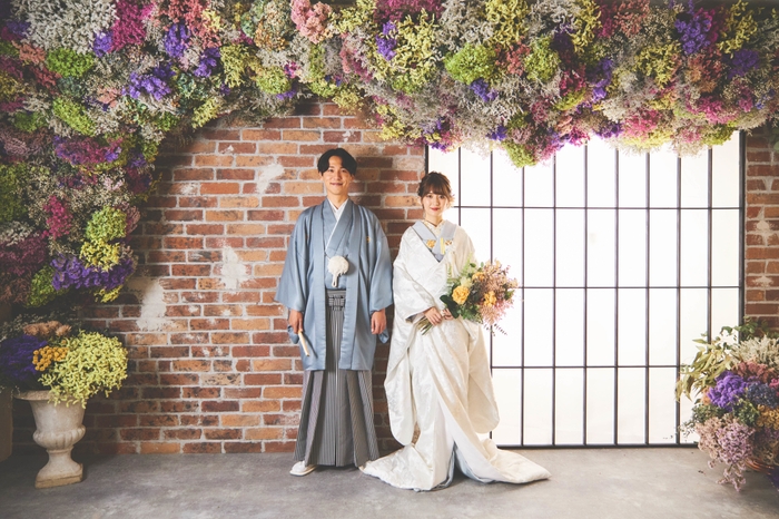 ドライフラワー&レンガ和装