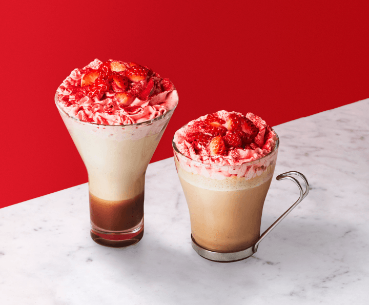 「ドルチェプレッソ ストロベリー&ゴールドチョコレート 630円(税込693円)」