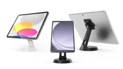 多様なタブレットに対応した業務用スタンド、「GlideTab（グライドタブ）」新登場