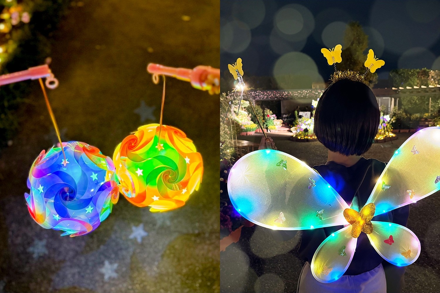 「天使のジュエルランタン」(左) 価格:各1,500円 「フェアリーセット」(右) 価格:1,000円 写真映え間違いなしのアイテムです。