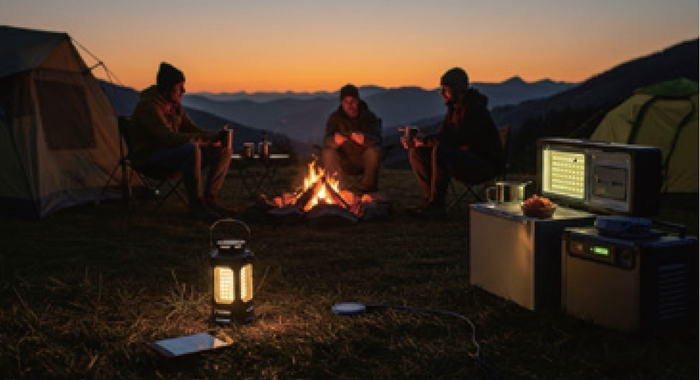 蓄電丸　利用シーン(アウトドア)