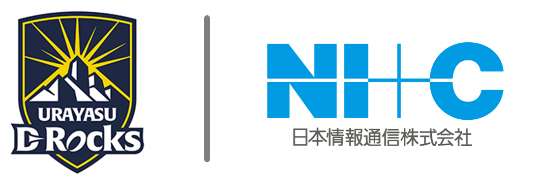浦安D-Rocksおよび日本情報通信 ロゴ