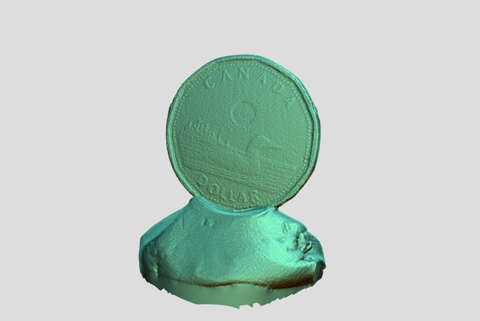 1ドルカナダコインの3Dスキャン   