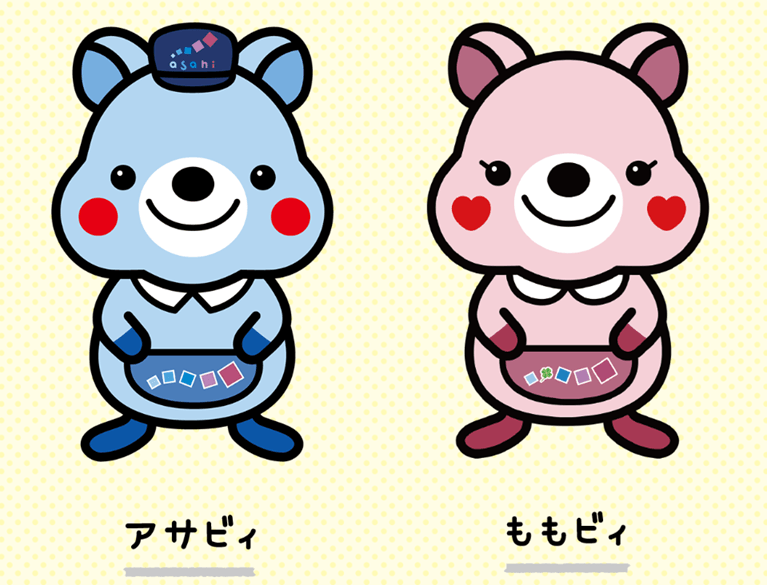 オリジナルキャラクター「アサビィ」「ももビィ」