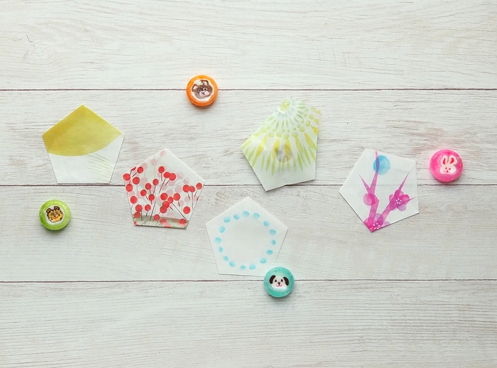 【リプラグ】『グラシンペーパーぽち袋 里山』五角形