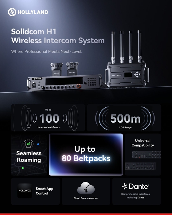 Hollyland Launches New Large-Scale Wireless Intercom System for Broadcast, Events, and Industrial Use