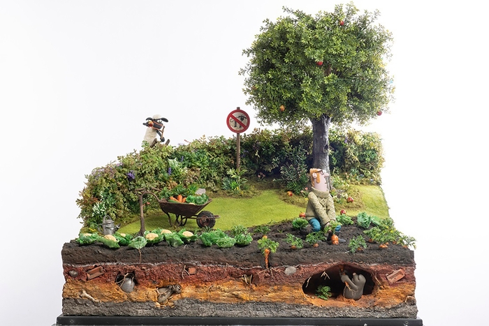 「野菜畑のショーンと牧場主」 (「ひつじのショーン」テレビシリーズ) © Aardman Animations Limited 2009