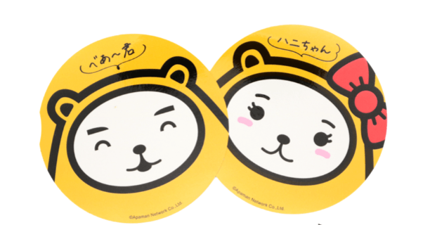 非売品「べあ～君」「ハニちゃん」のオリジナルダイカットステッカー