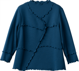 YOUKA（ヨウカ）暖かメローデザインカットソー」ブルー　販売予定価格16500円（税込）