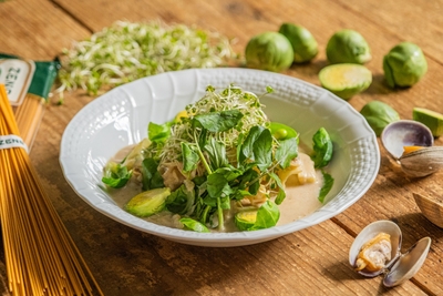 SPRINGグリーンのクリームZENBパスタ 1,800円（税込）