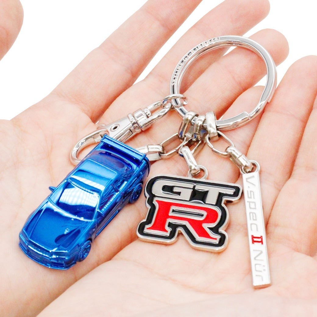 青色の輝き、日産スカイライン GT-R (BNR34) キーリング BLUE EDITION