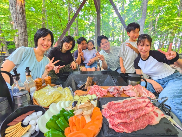 那須高原黒毛和牛ステーキの炭火バーベキュー