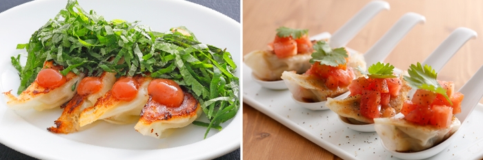 ヴィーガン　梅しそ焼き餃子とヴィーガン　とまと焼き餃子