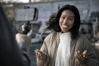 MoveMic Oneを使用してスマートフォンで撮影