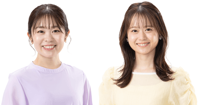 野村舞アナ ・   岡本愛衣アナ 