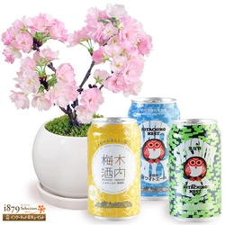 花キューピットのおうち花見セットで乾杯！　桜とお酒のセットがおすすめ