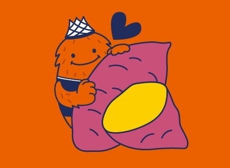 “おいも”好きのベルティとのコラボレーション商品の開発をしています