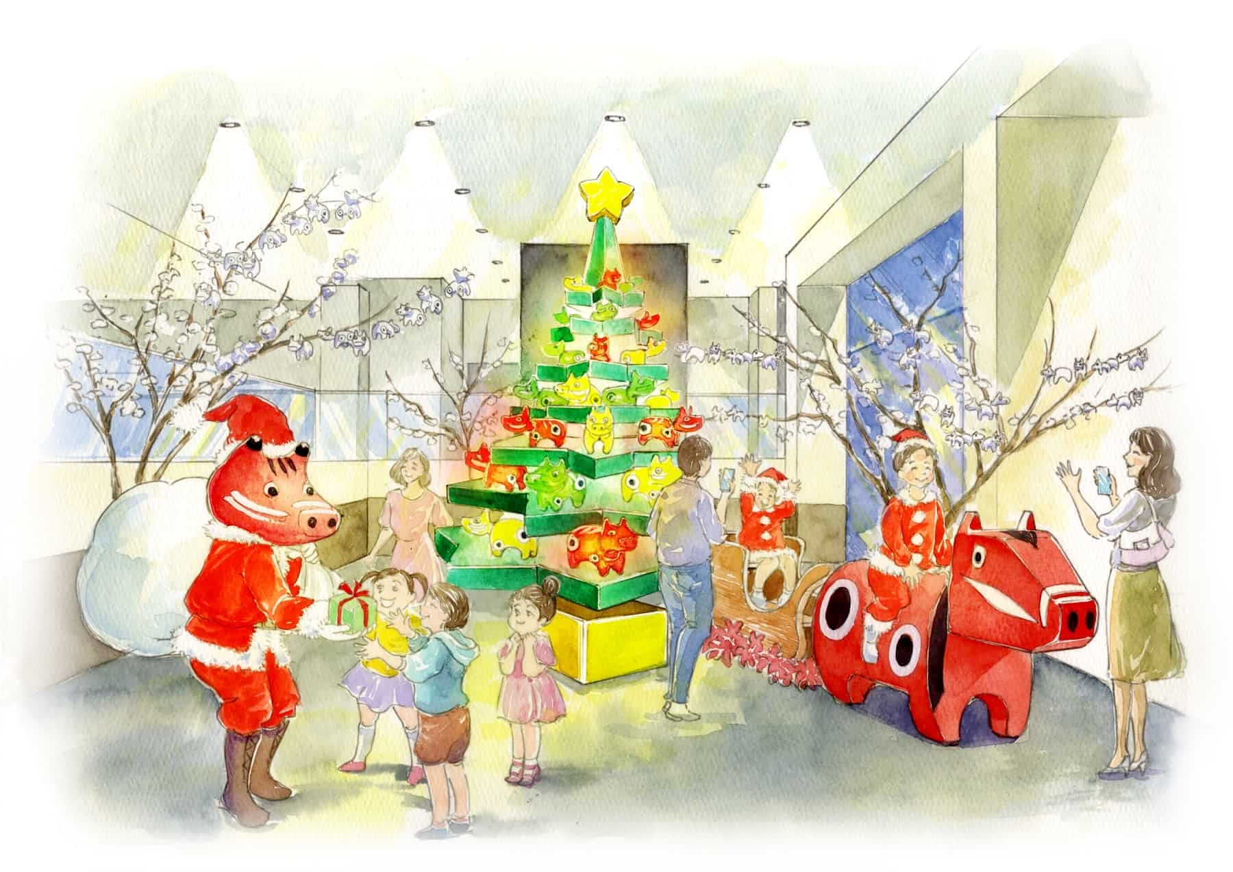 【磐梯山温泉ホテル】会津の郷土玩具「赤べこ」をテーマにした「赤べこクリスマス」開催 ～「べこジェニック」なクリスマス装飾や赤べこケーキを提供～｜期間：2022年12月17日～25日