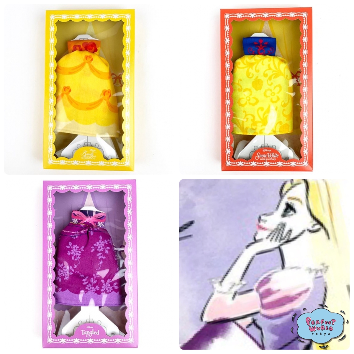 ディズニープリンセス好きは必見!ギフトにマスト。ドレスみたいなパッケージがオシャレなハンカチ