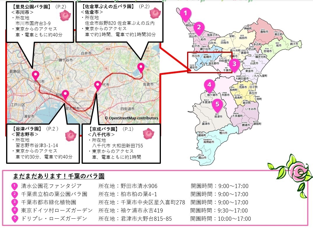 ちばローズ・ガーデン・ロードMAP