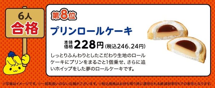 6人合格「プリンロールケーキ」(画像はイメージです。)