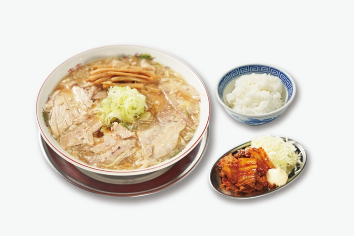 名物チャーシュー豚キムチ定食(税込450円)※お好きなラーメンとセットにできます