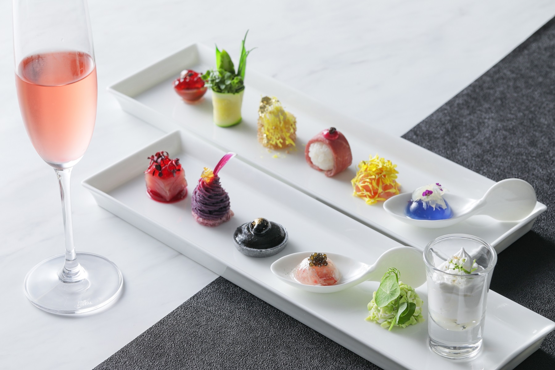 【Hors-d’oeuvre】12種の誕生石を前菜として ※ペアリングドリンク:スパークリングワイン マシア・パレラ カヴァ ブリュット ロゼ or ノンアルコールカクテル