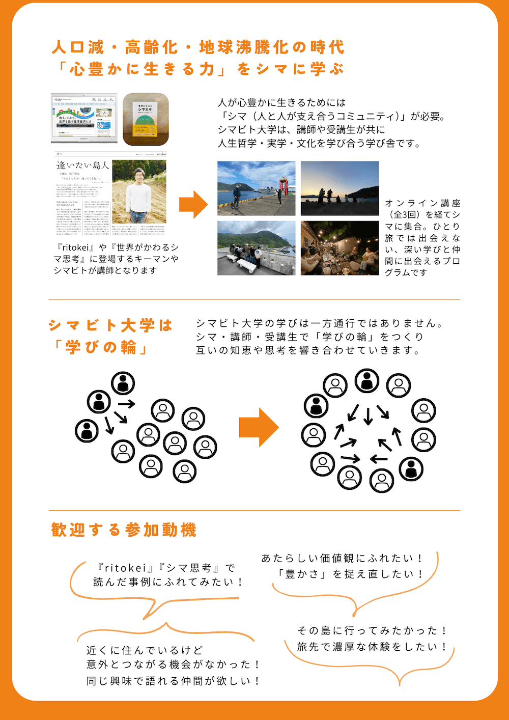 シマビト大学は講師も受講生も学び舎の仲間です