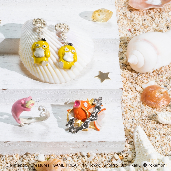 コダックピアス ¥4,290/ヤドンリング ¥4,180/コイキングタックピン ¥2,750