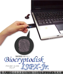 個人・小規模事業者向けセキュリティUSBメモリ　 指紋認証・自動暗号化　Biocryptodisk ISPX-Jr. 販売開始