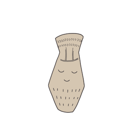 市内で発掘された弥生土器がモデルの「じゅーおーさん」