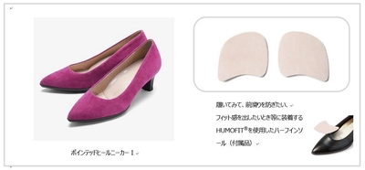ヒトの体温を感知して、触れたカラダをやさしく包み込む新素材　 HUMOFIT(R)がfitfit社のパンプス 「ポインテッドヒールニーカー」のハーフインソールに採用　 3月1日よりオンラインショップ等で販売開始