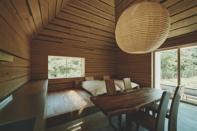 ▲「はたけのリゾート 燦燦Villa」内にある、原田氏が手掛けた「木の家」