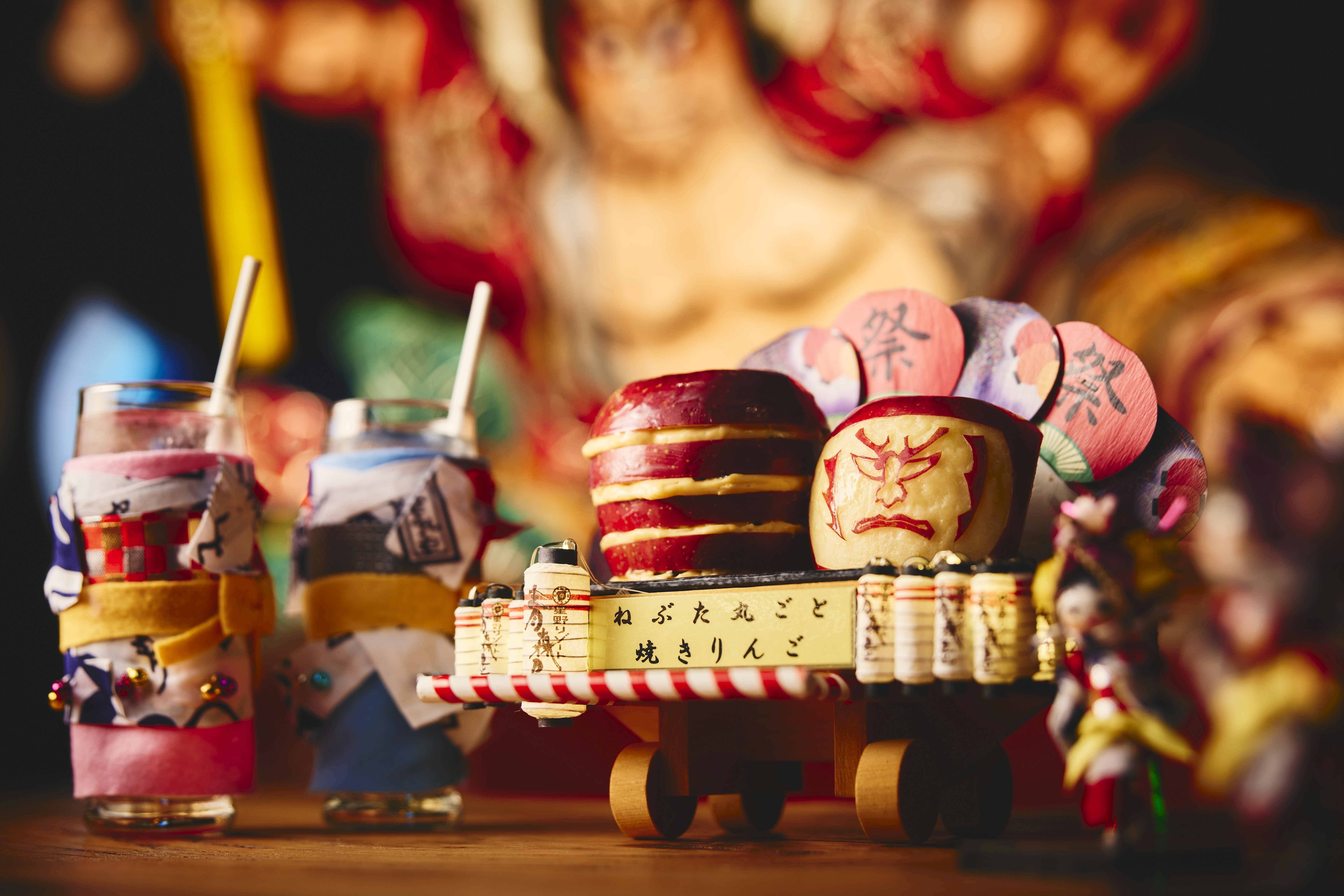 【青森屋】りんごのおやつセット「ねぶた尽くしこんびり」提供 祭りの雰囲気と合わせて満喫|期間:2022年9月1日~11月28日