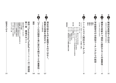 『コネクテッドコーチング　意思決定と文脈を繋ぐ最先端の両方向型サッカーデザイン』 目次②
