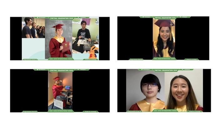 (写真4:卒業ガウンを着てバーチャル卒業式に登場した卒業生たち)