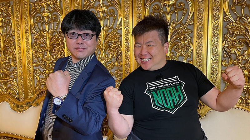 ザ・リーヴ社の佐藤社長(左)とミサイルマン西代