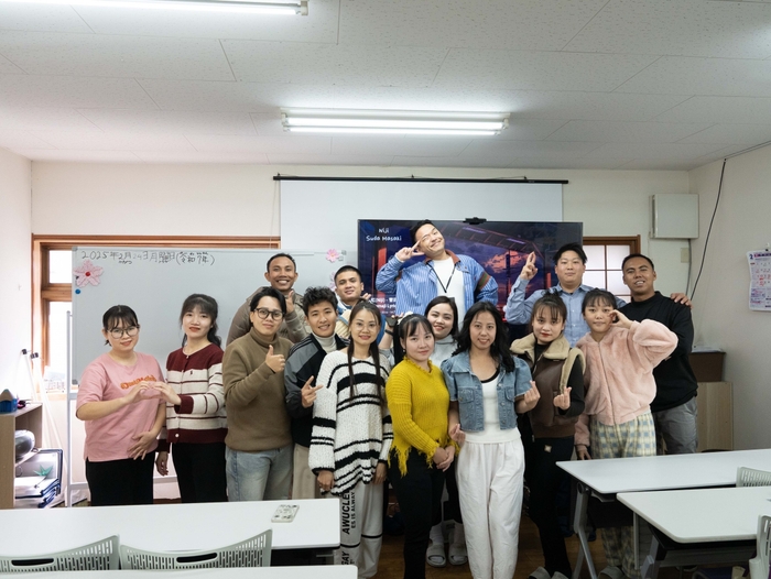 実習生たちとの写真