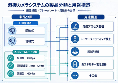 図：溶接カメラシステムの製品分類と用途構造
