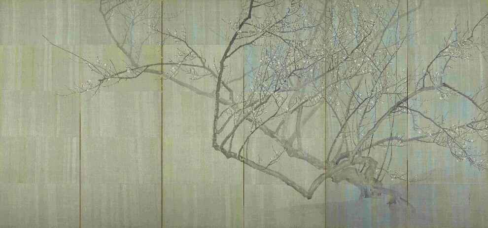 白梅図屏風(右隻)