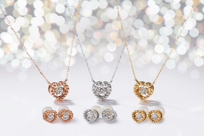 ≪Love to you≫ 全てK10。カラーはピンクゴールド、ホワイトゴールド、イエローゴールドの全3色展開。