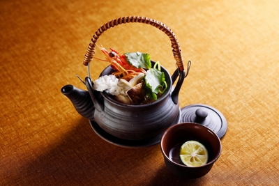 ▲鱧と松茸の土瓶蒸し