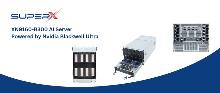 SuperX XN9160-B300 AIサーバー、Blackwell Ultraアーキテクチャで性能50%向上