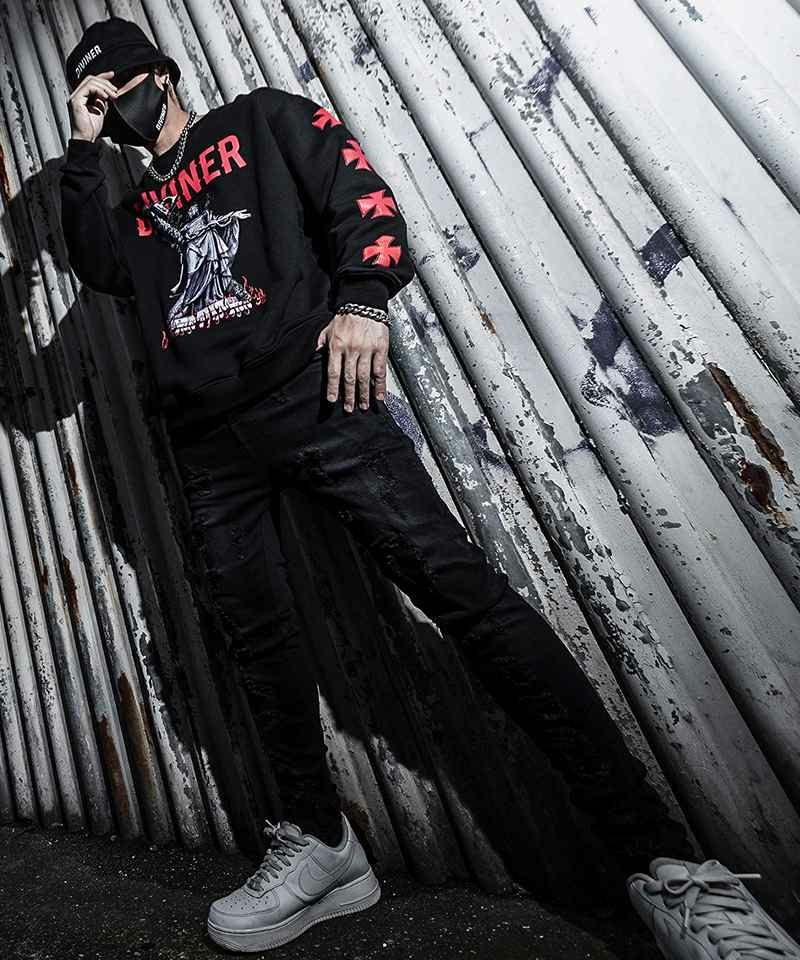 Judgment Sweat Shirt (ブラック×レッド