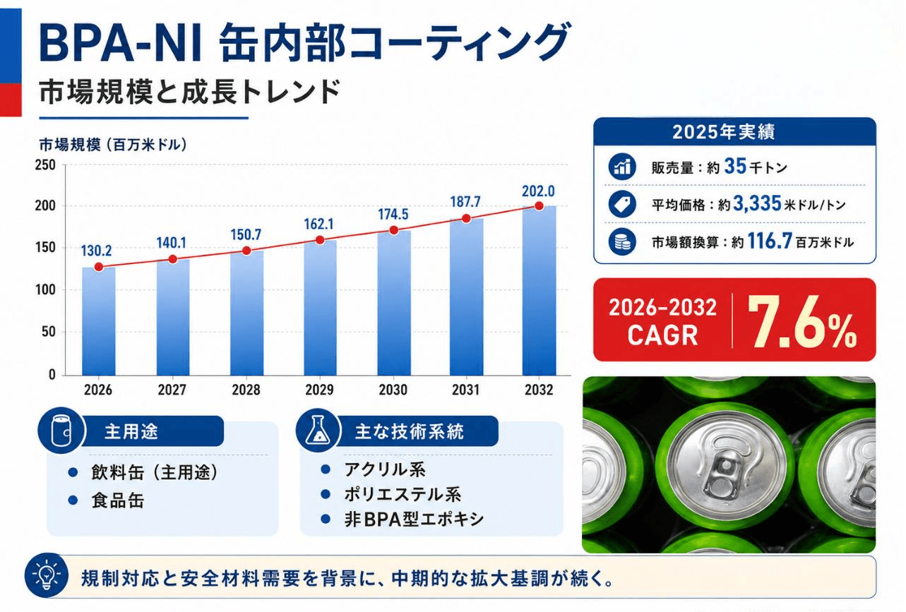 BPA-NI 缶内部コーティング市場調査会社が贈る：売上規模・調べ方・分析手法