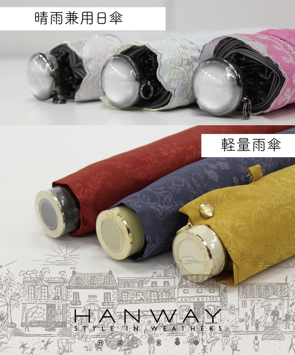HANWAY(ハンウェイ)晴雨兼用日傘と雨傘の豪華セットアイテム