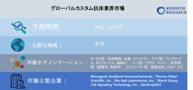 グローバルカスタム抗体業界市場調査―2022-2030年の予測期間中に11％のCAGRで拡大すると予測