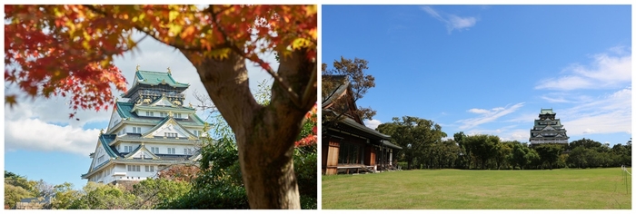 イベントの舞台となる大阪城公園や西の丸庭園のイメージ