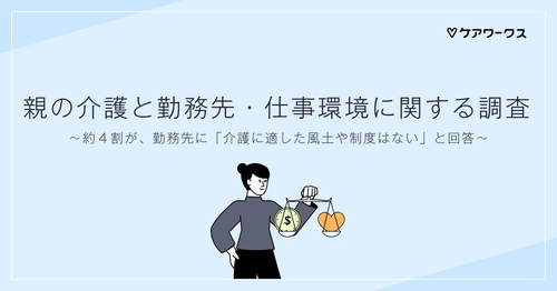約4割が、勤務先に「介護に適した制度や風土はない」と回答　 「親の介護と勤務先・仕事環境」に関する調査【ケアワークス】